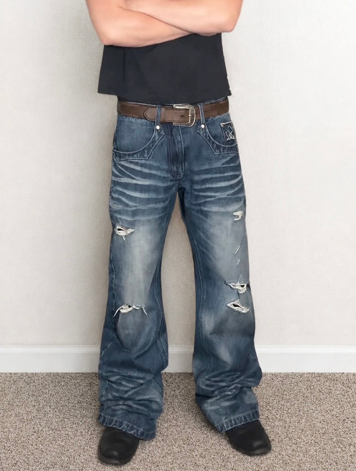 Cobalt Summit - Bootcut Washed/ Distressed 15oz Selvedge Denim