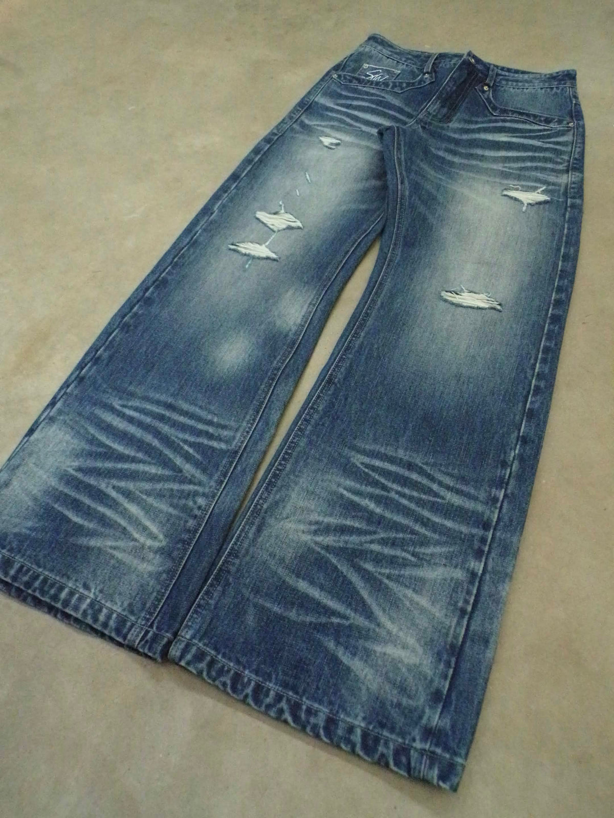 Cobalt Summit - Bootcut Washed/ Distressed 15oz Selvedge Denim