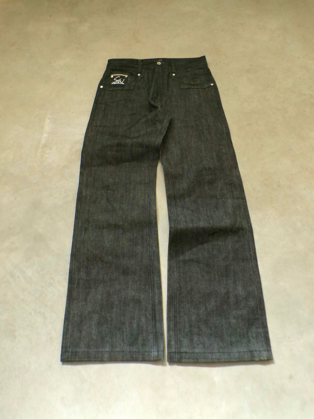 Obsidian Peak - Bootcut 15oz Black Slub Raw Selvedge Denim