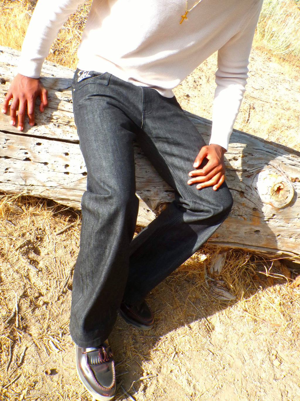 Obsidian Peak - Bootcut 15oz Black Slub Raw Selvedge Denim