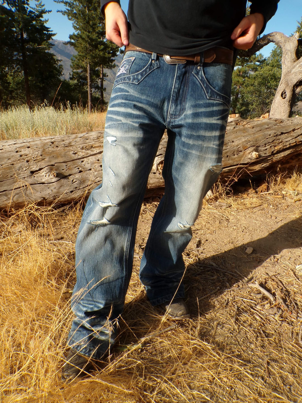 Cobalt Summit - Bootcut Washed/ Distressed 15oz Selvedge Denim