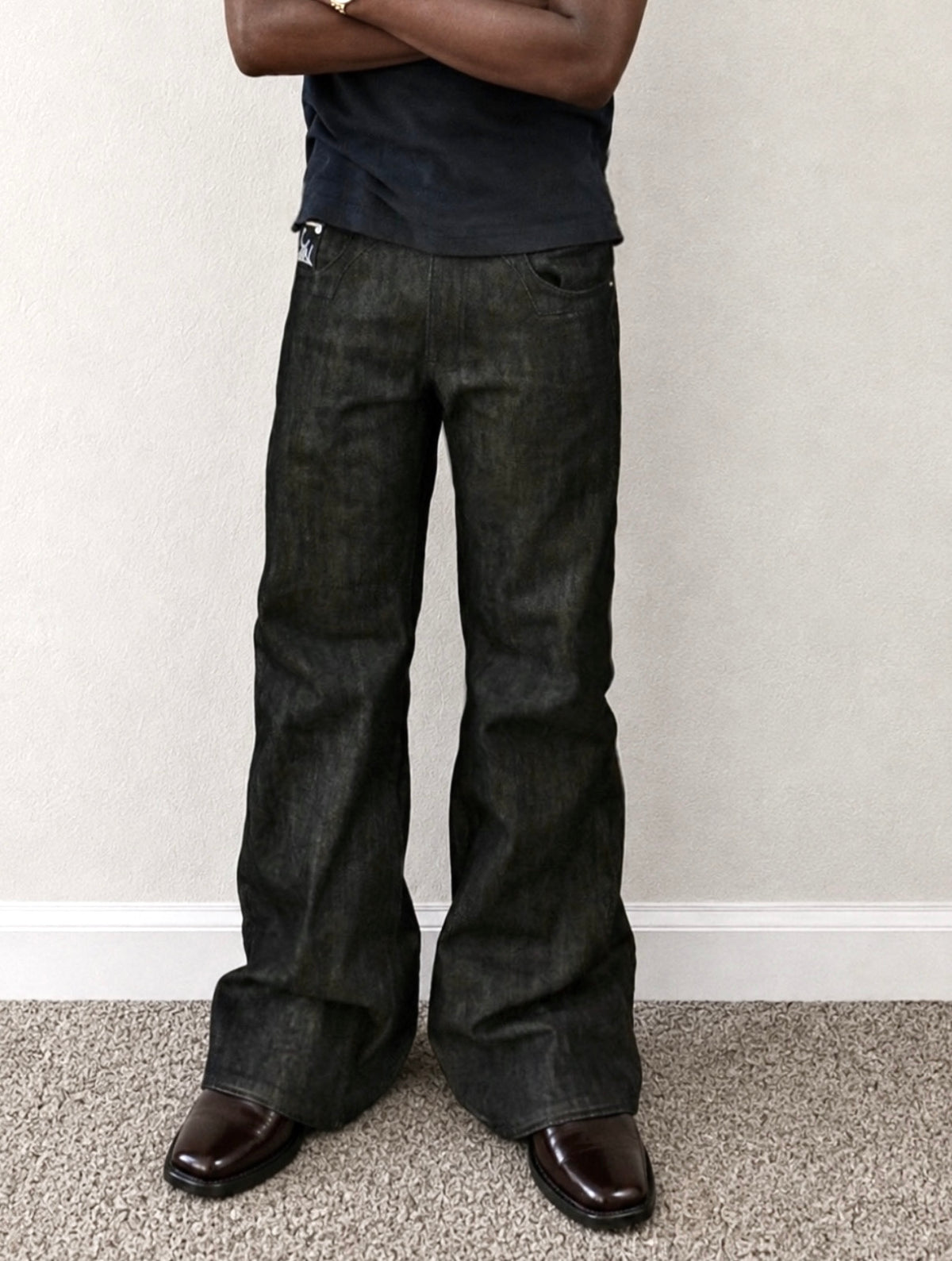 Obsidian Peak - Bootcut 15oz Black Slub Raw Selvedge Denim